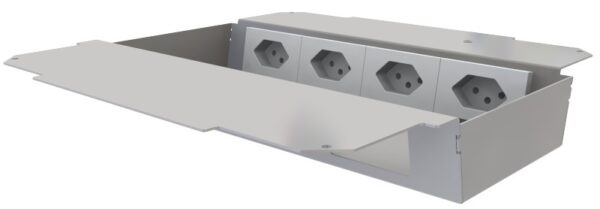 Produktbild UBD 321 326  -  Steckdoseneinsatz horizontal für 2x4 FLF inkl. 4x 1xT13, weiss